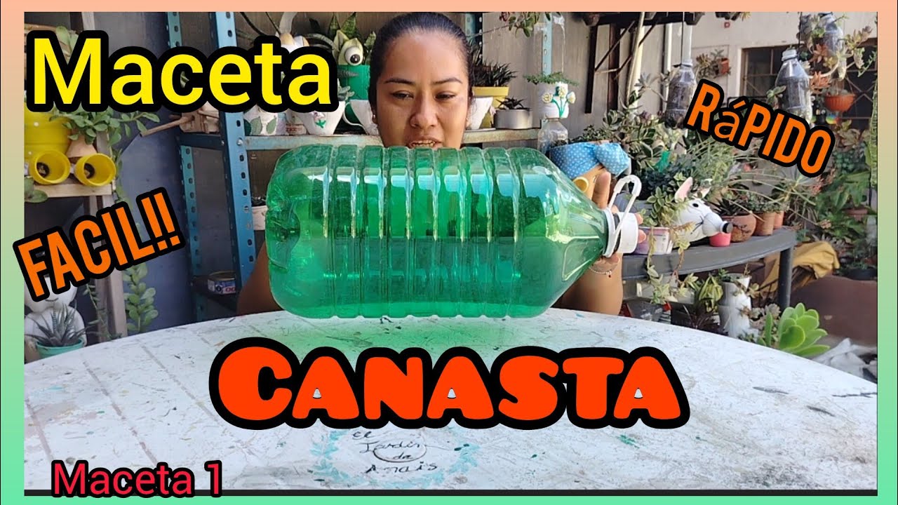 Cómo hacer una maceta de canasta con un bote de plástico #macetasrecicladas