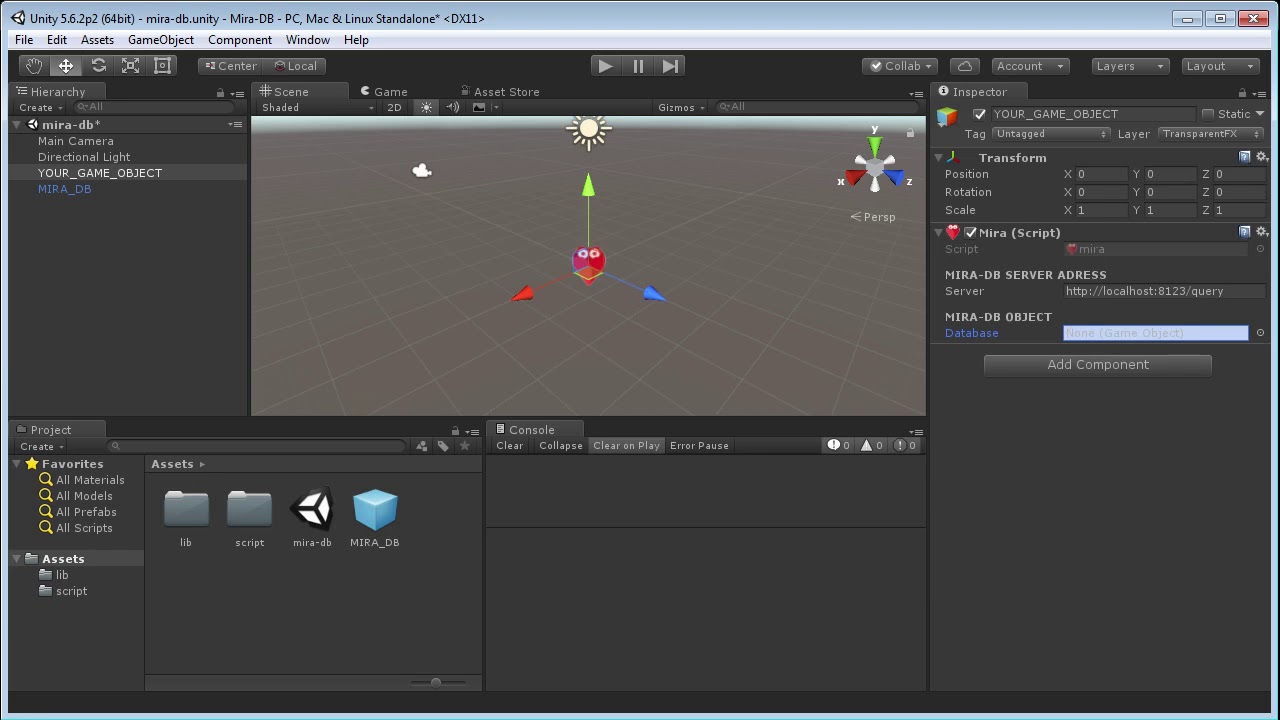 Unity5 Game Engine - Database Using