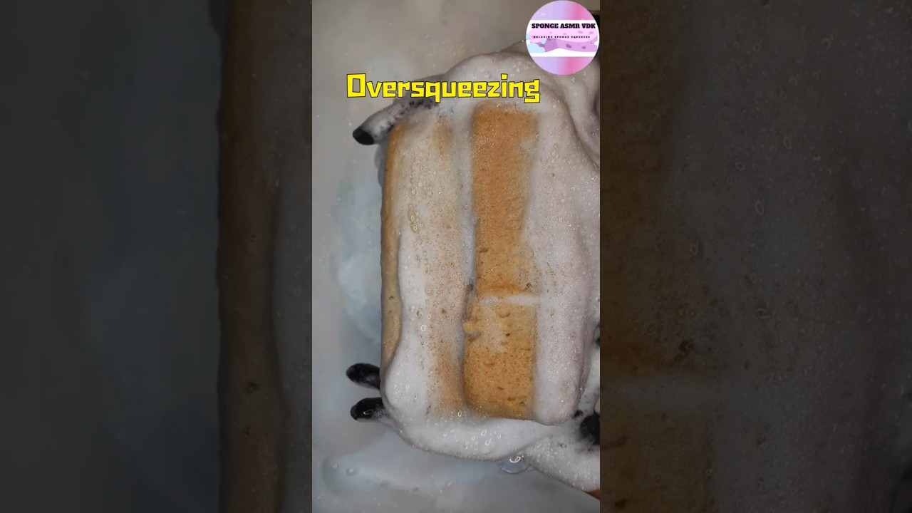 ASMR Stacked squeezes 🧡 Oversqueezing 🫧 #shorts #spongesqueeze #squeeze #asmrsponge