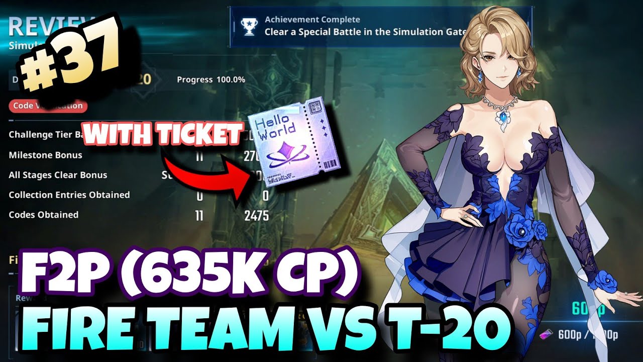 F2P (635k CP) TIER 20 SIMULATION GATE CLEAR GUIDE [SOLO LEVELING: ARISE]