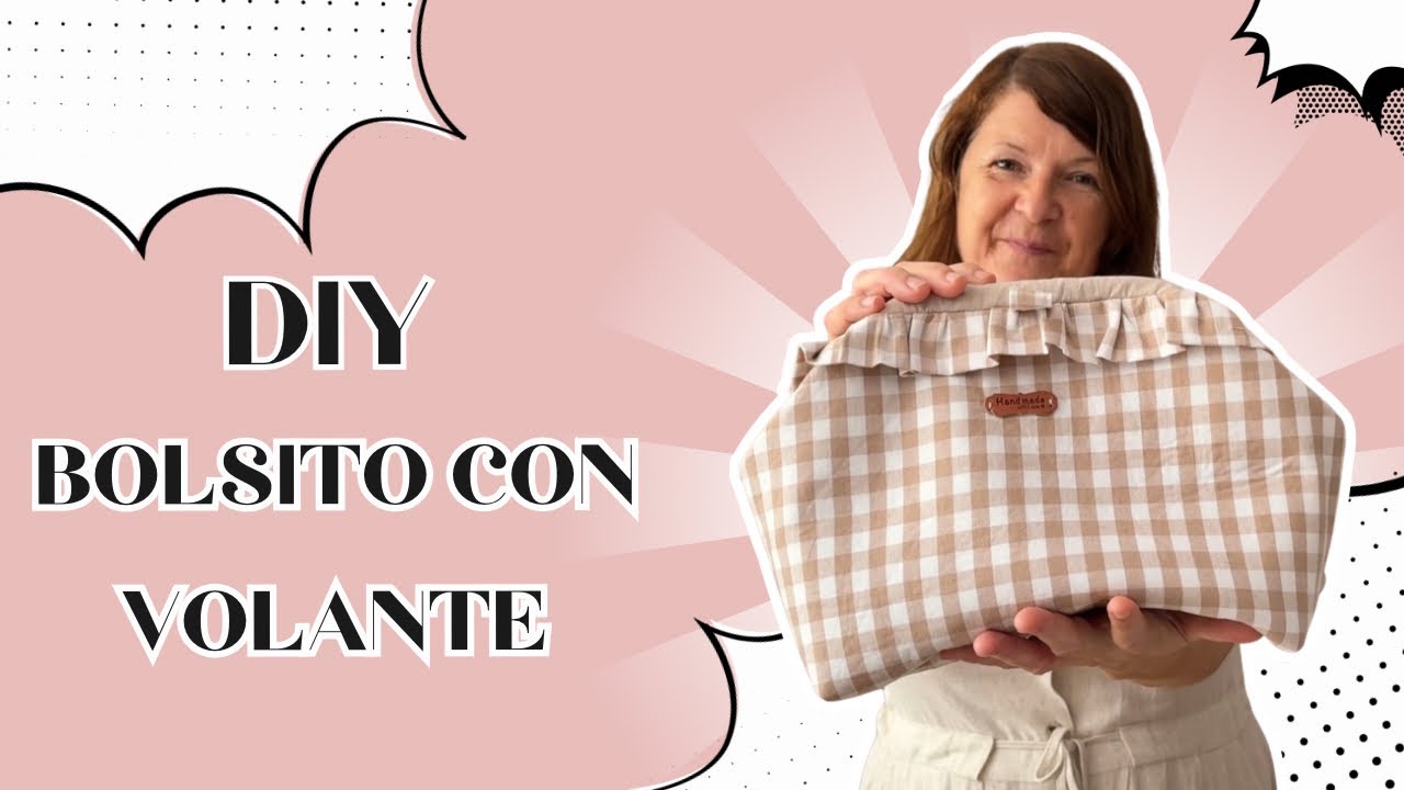 Como hacer bolsito  con cierre de boca de lobo y  con volante– Fácil y coqueto 🌸