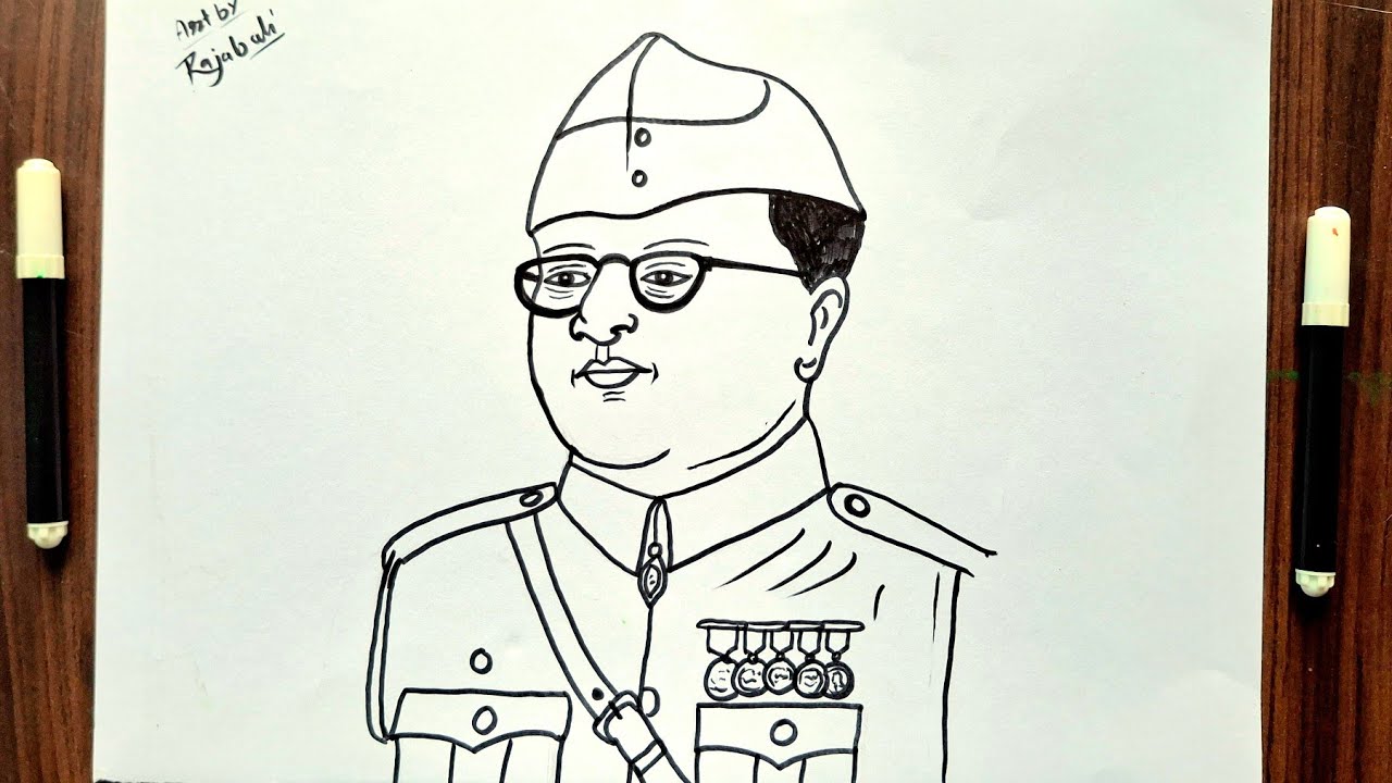 How to draw netaji subhas chandra bosh||netaji easy drawing||easy drawing tutorial 