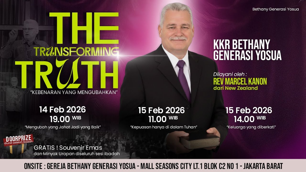 🔴KKR BETHANY GENERASI YOSUA - 15 FEBRUARI 2026 | 14.00 WIB - dilayani oleh :  Rev. Marcel Kanon