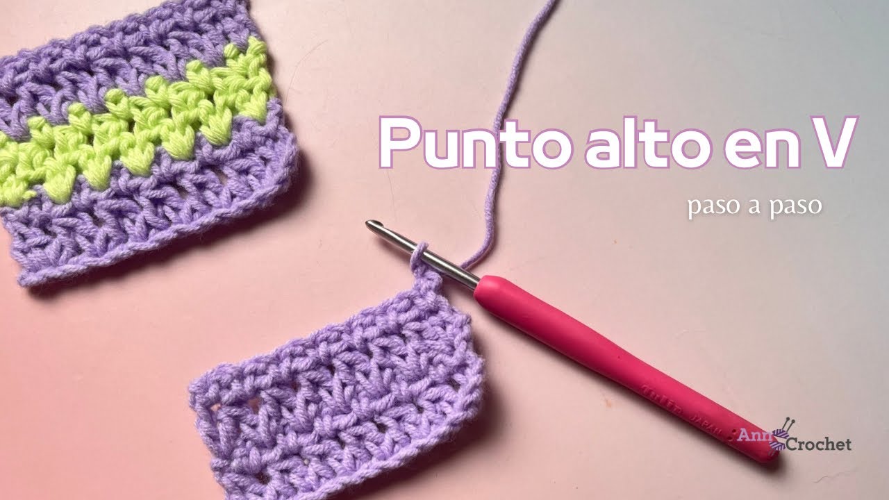 Punto alto en V / Puntada de #crochet