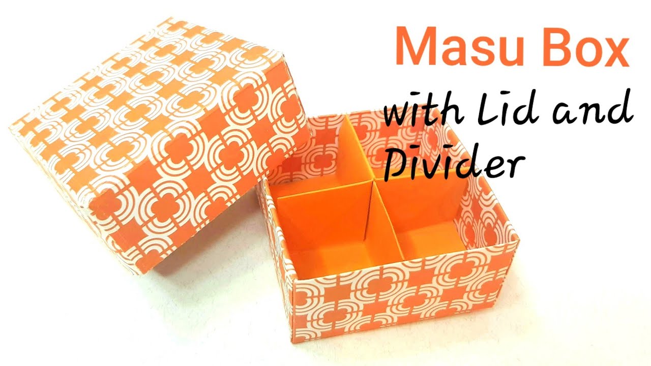 DIY paper jewellery Box tutorial easy steps | Origami Masu Box with lid & Divider | Origami crafts