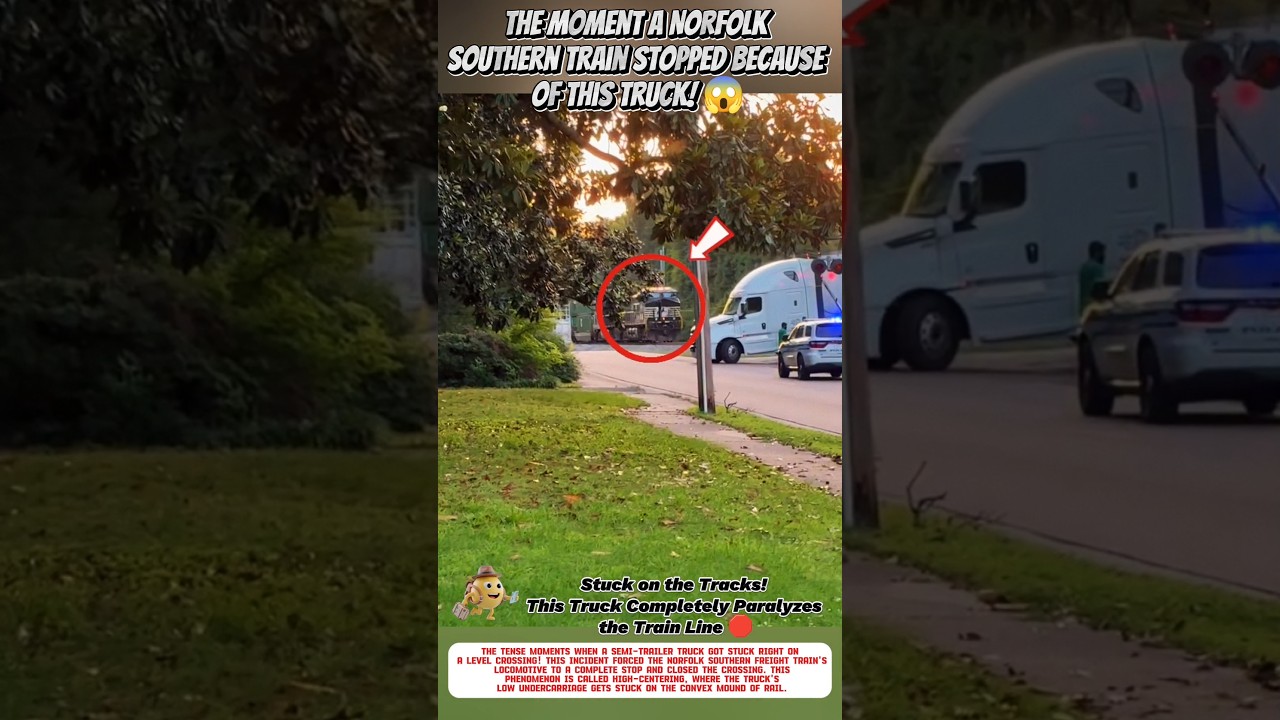 Truck vs Norfolk Southern Railroad 🚂💨#shortvideos #trainaccident