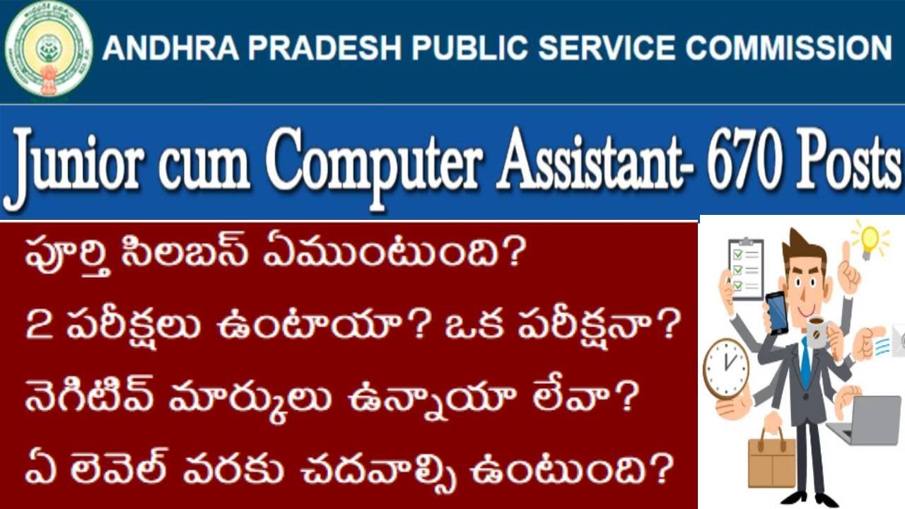 APPSC Group-4 Notification Full Details| Junior cum Computer Assistant| పూర్తి సిలబస్|Negative Marks