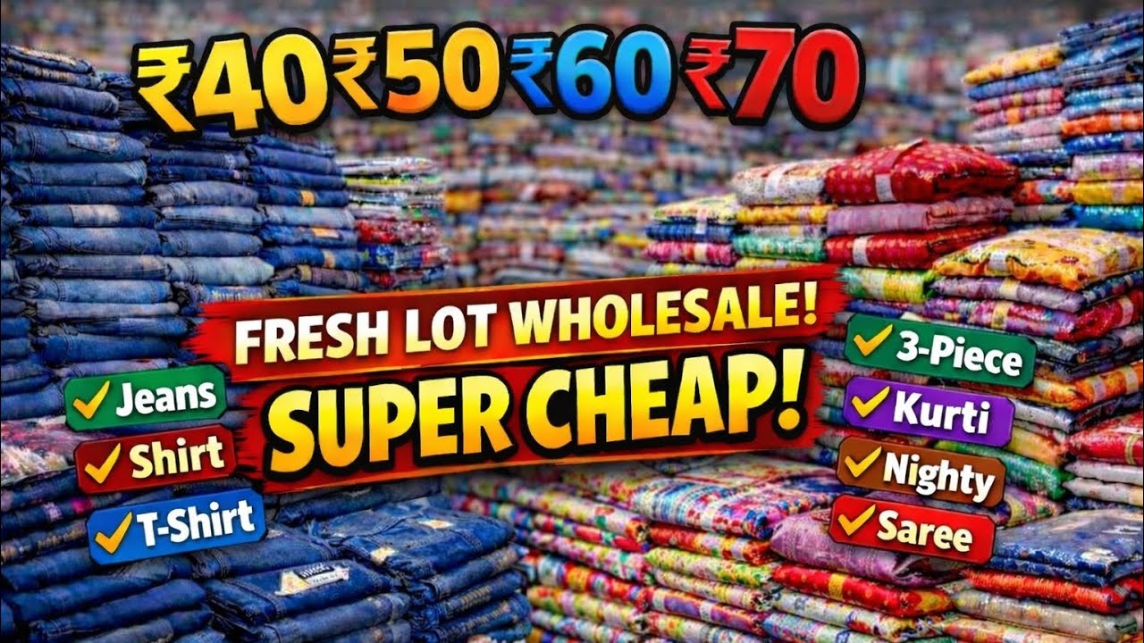 ₹40 ₹70 Fresh Wholesale | Jeans  T-Shirts  Kurtis  Sarees & 3-Piece