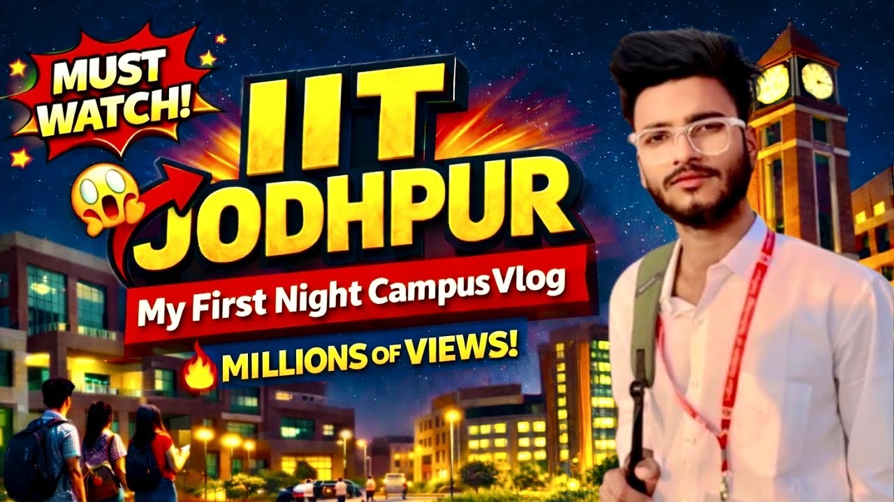 My First Vlog at IIT Jodhpur — First Time Exploring The Campus at Night 😱🎥 