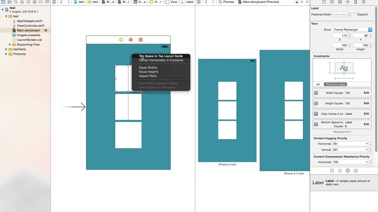 Auto Layout - How Priority Constraints Work in Xcode 6