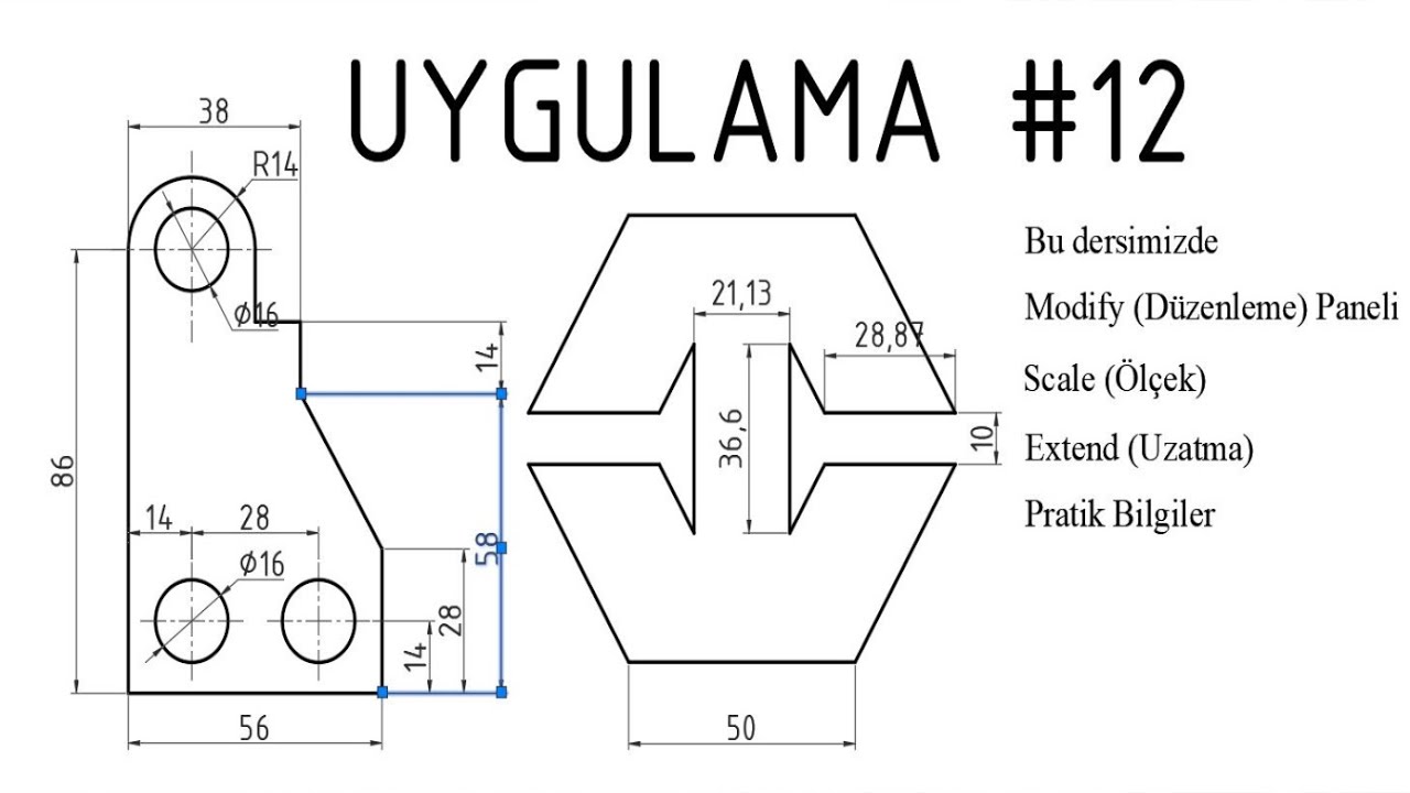 Autocad 2 Boyutlu Çizim #12 (Extend, Scale)