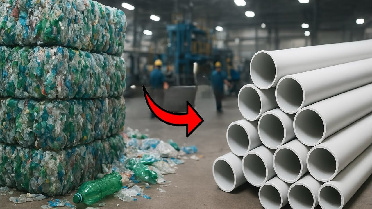 Recycling Millions of waste plastic convert into  pvc pipe | manufacturing line | Recycling process