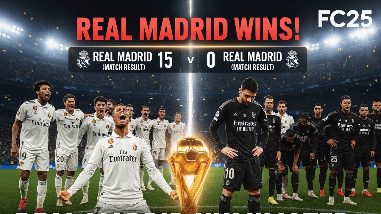 ⚽ 15–0 MASSACRE! Real Madrid vs Real Madrid | FIFA 25 Impossible Scoreline!