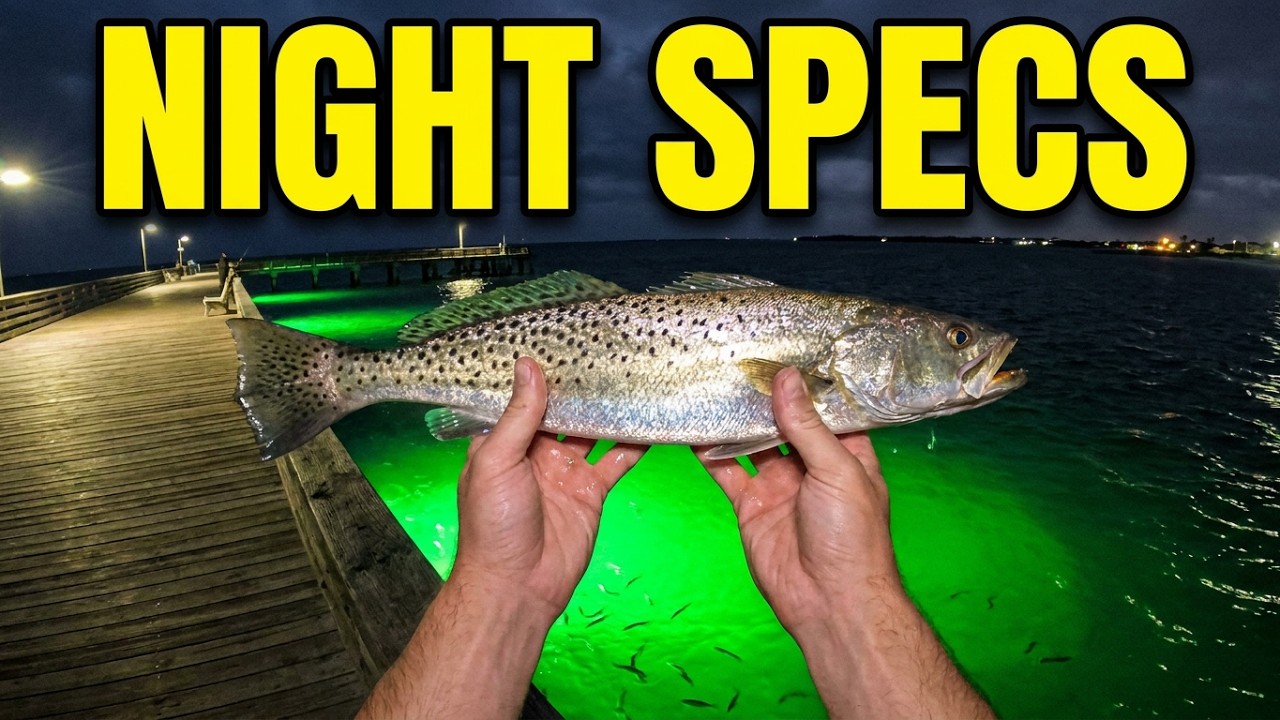 Louisiana Night Fishing at Grand Isle Pier | Speckled Trout & White Trout
