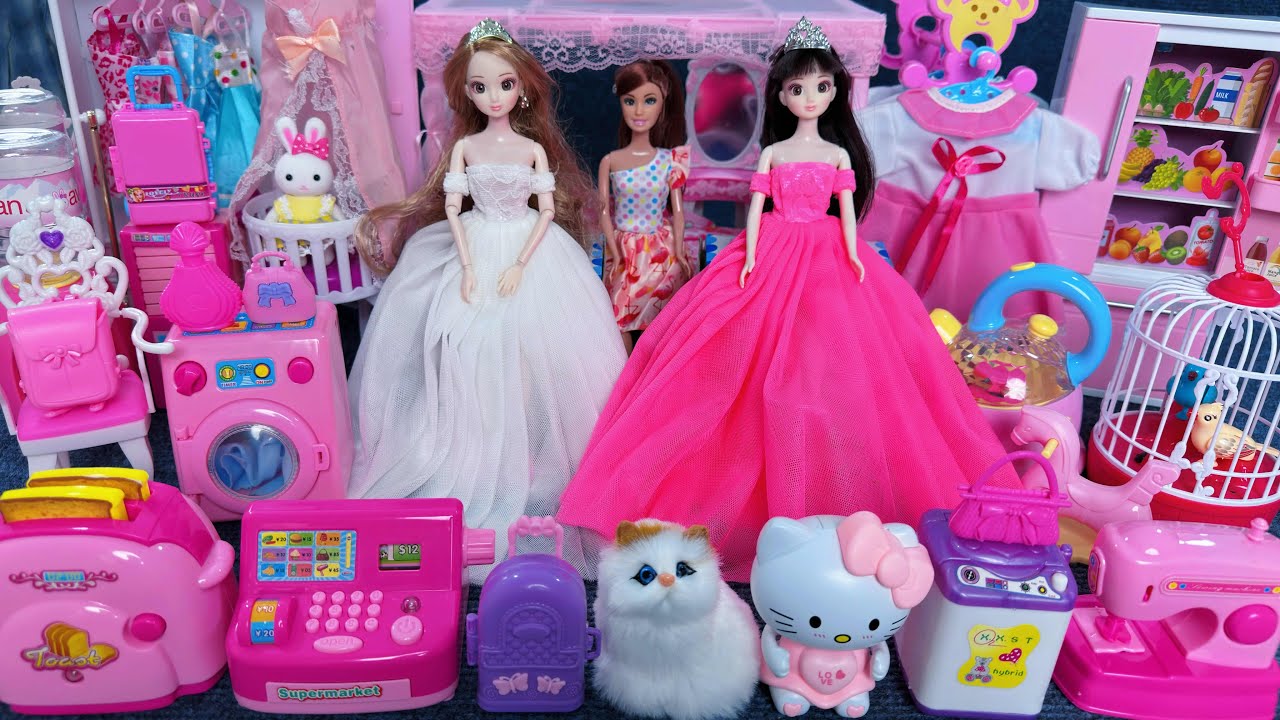 11 Minutes Satisfying with Unboxing Barbie Princess House & Wedding Collection Toys Review | ASMR