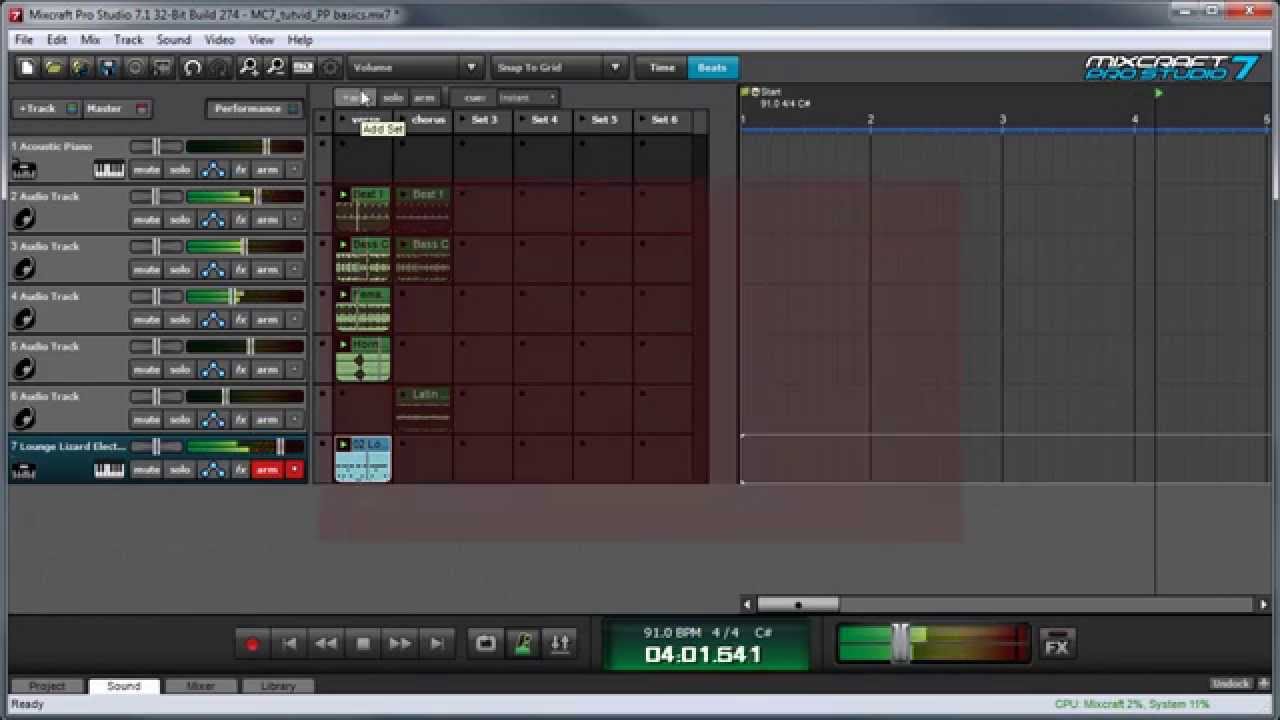 Mixcraft 7 Performance Panel: Performance Panel Basics