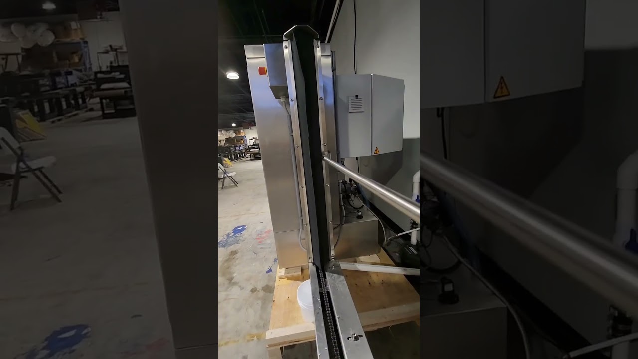 Torture test, cleaning 5 year old screen caked with white plastisol using automatic reclaiming unit