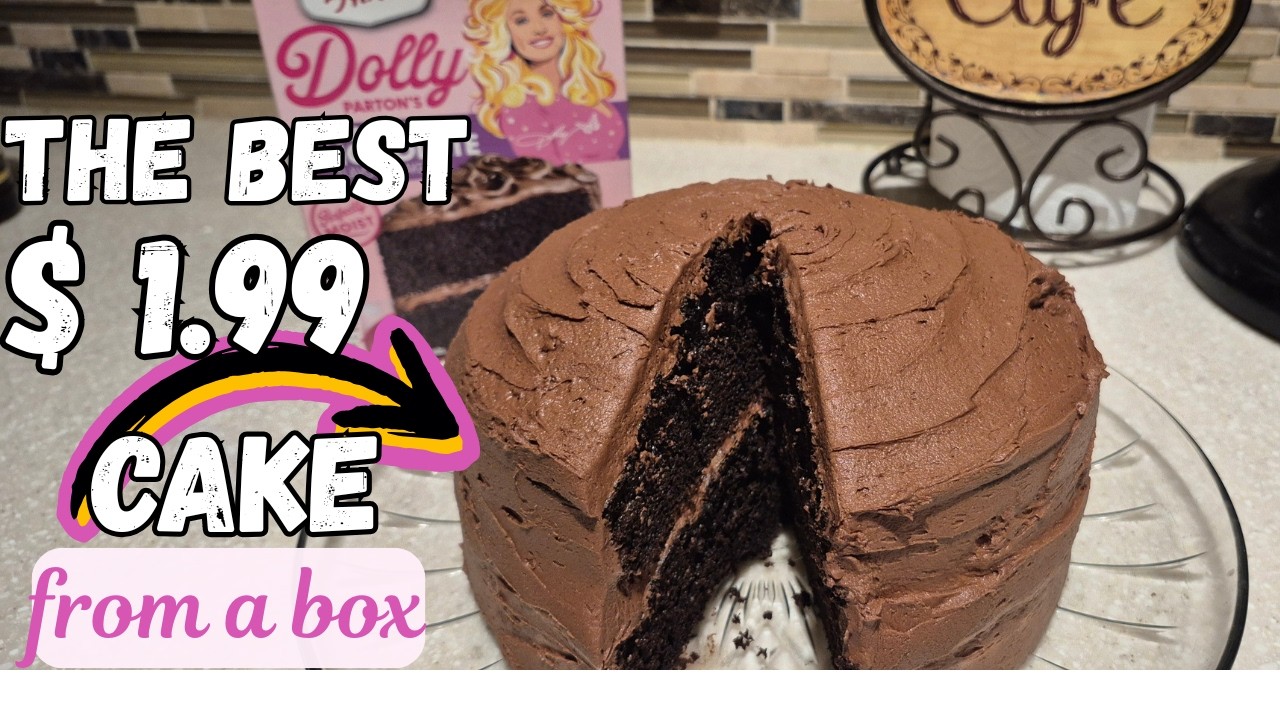This $1.99 Cake Mix gave Bakery vibes. BEST Chocolate Layer Cake from a box.
