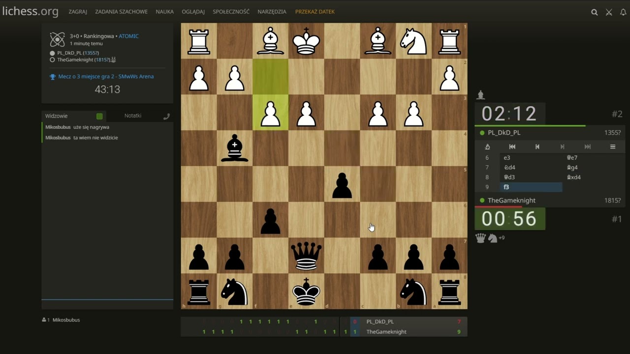 PL_DkD_PL vs TheGameknight, 2 partia meczu o 3 miejsce turnieju DSO Arena w wieloboju szachowym