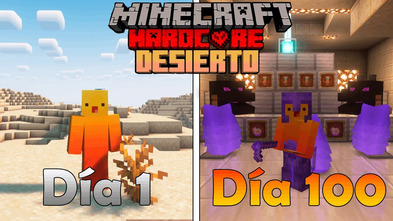 SOBREVIV&Iacute; 100 D&iacute;as en un DESIERTO INFINITO en Minecraft HARDCORE... Esto es lo que paso