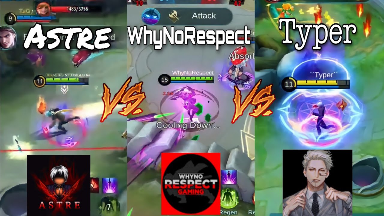 ASTRE VS WHYNORESPECT VS TYPER | WHO IS THE BEST GUSION USER | MOBILE LEGENDS BANG BANG