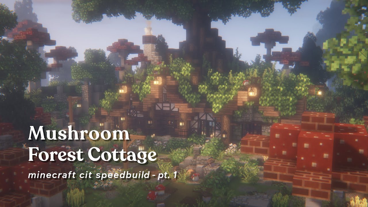 Mushroom Forest Cottage pt ⵌ1 | Minecraft CIT ⟡ Mizunos16craft  Speedbuild  🍄 ✨