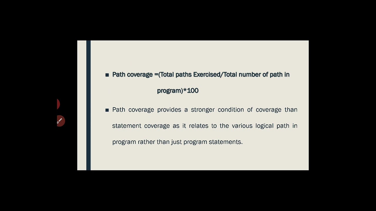 Types of code coverage- path coverage-white box testing