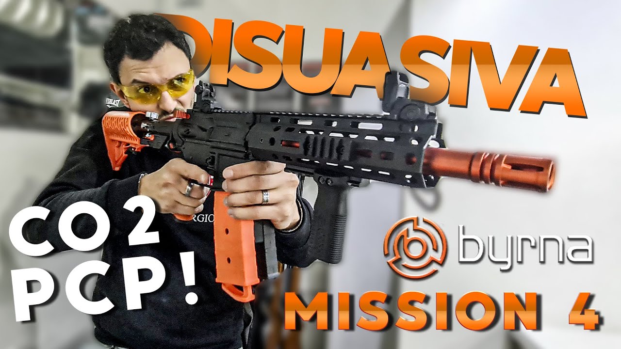 Rifle Fusil Disuasivo BYRNA Mission 4 .68 - con Carga PCP! 200 bares con tanque HPA