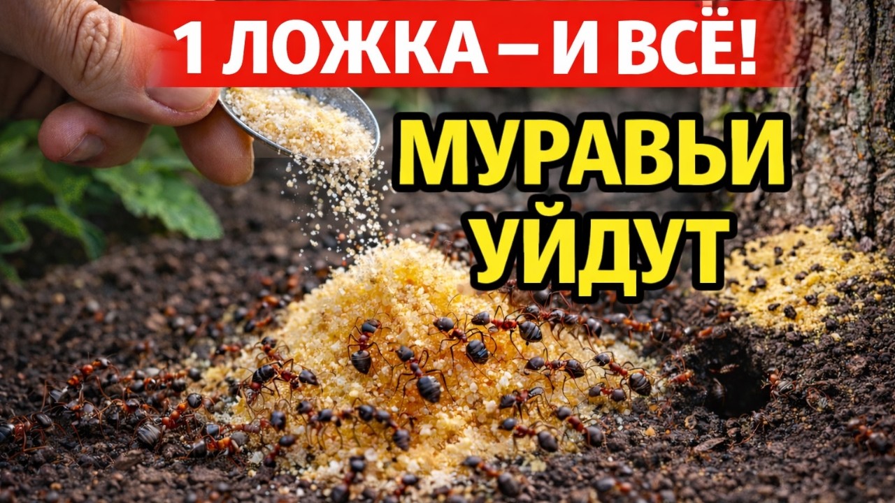 МУРАВЬИ ИСЧЕЗНУТ ЗА НОЧЬ. Один кухонный порошок уничтожит весь муравейник без химии