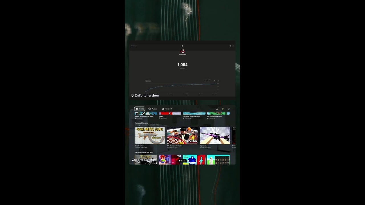 hangout lounge playing Roblox ( sub goal 1.090)