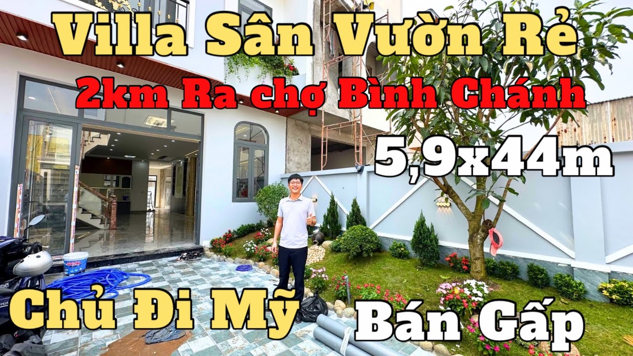 Tâm Tư Bán Villa Sân Vườn Nghỉ Dưỡng Quá Rẻ Có 2 Mặt Tiền Sổ Hồng Riêng ngay chợ bình chánh
