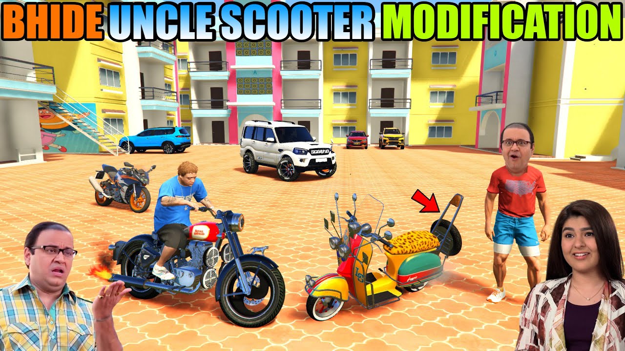 BHIDE UNCLE SCOOTER MODIFICATION | TMKOC | GOKULDHAM SOCIETY | GTA 5 😮