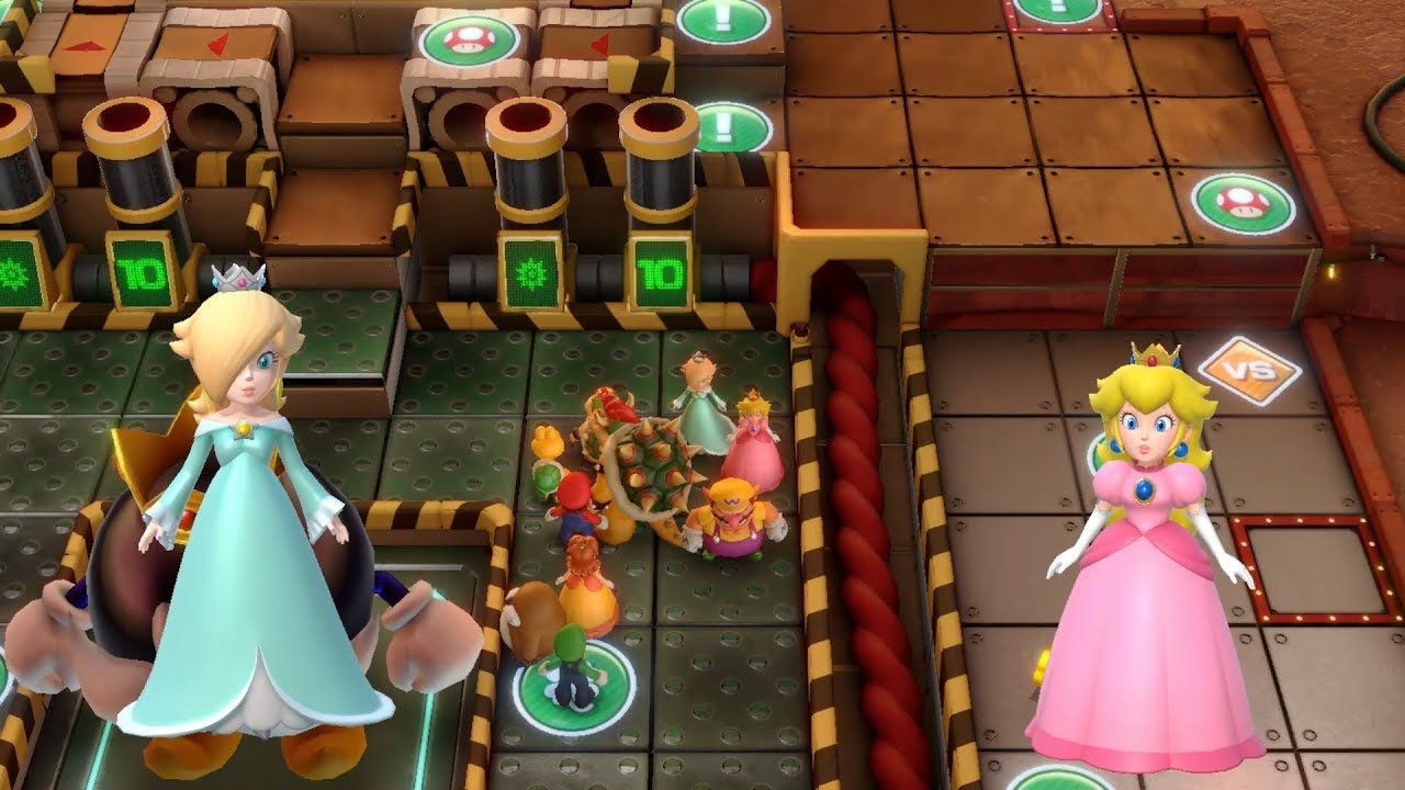 Super Mario Party Partner Party #48 Gold Rush Mine Rosalina & Peach vs Koopa Troopa & Hammer Bro