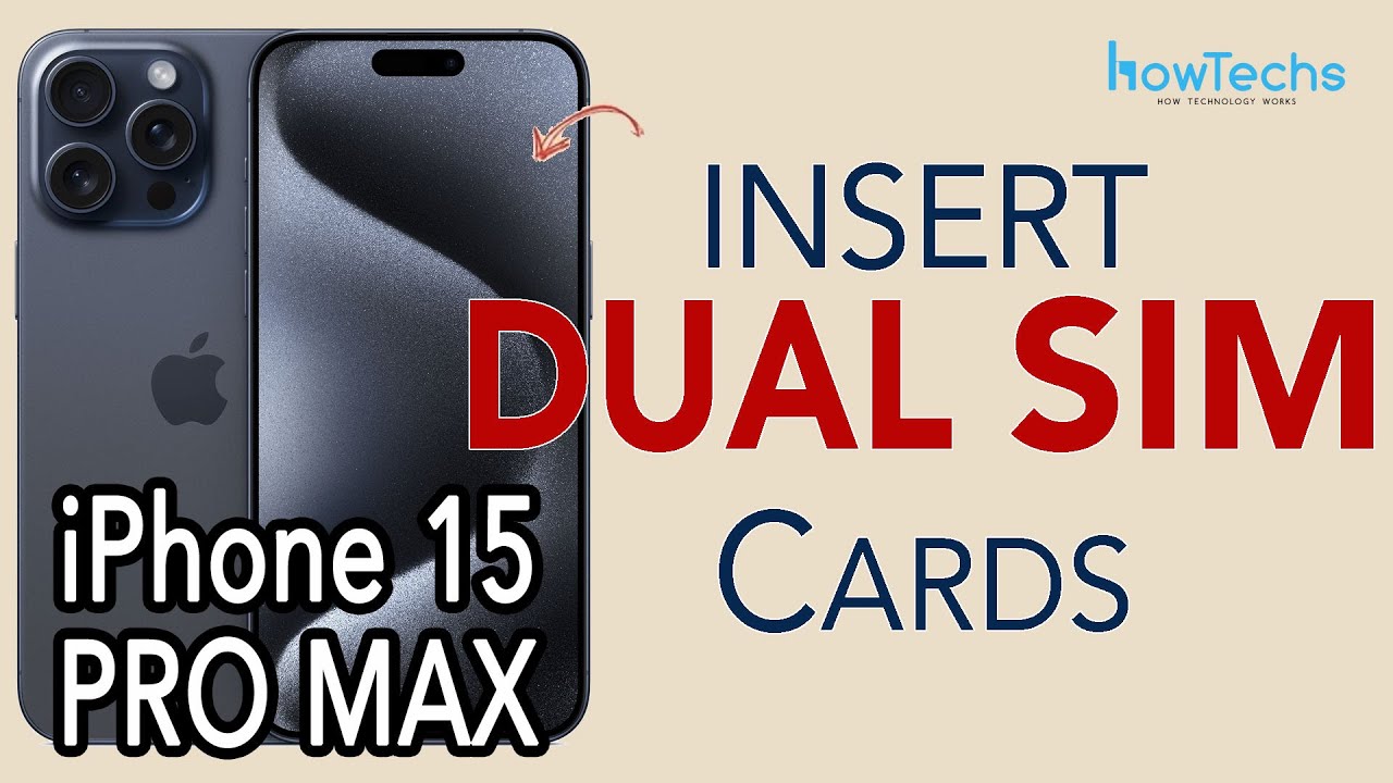 iPhone 15 PRO MAX — как вставить две физические SIM-карты | Howtechs #iphone15promax #dualsim