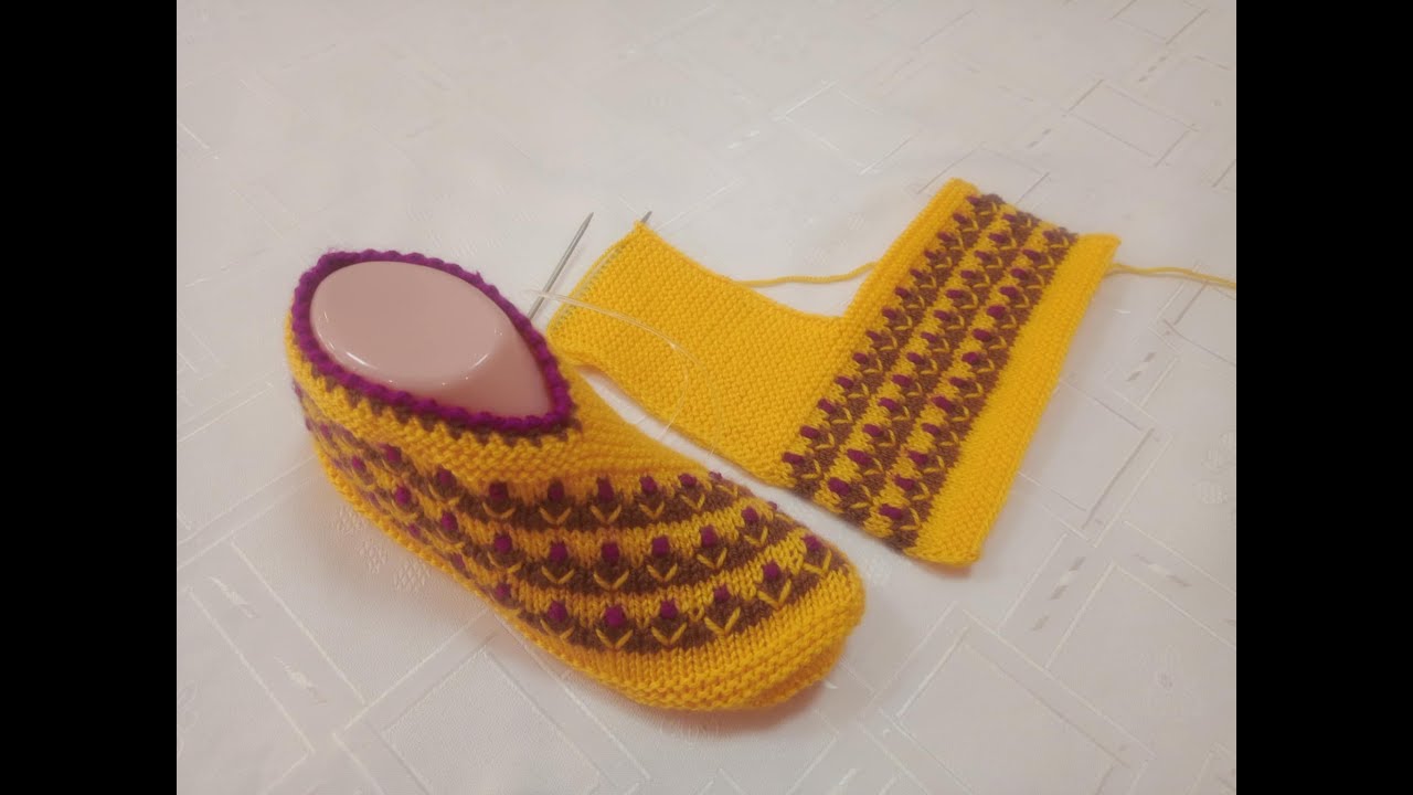 Плетени Терлици #149 (Knitted Slippers) (Тапочки спицами) (Patik) (Pantufas passo a passo)