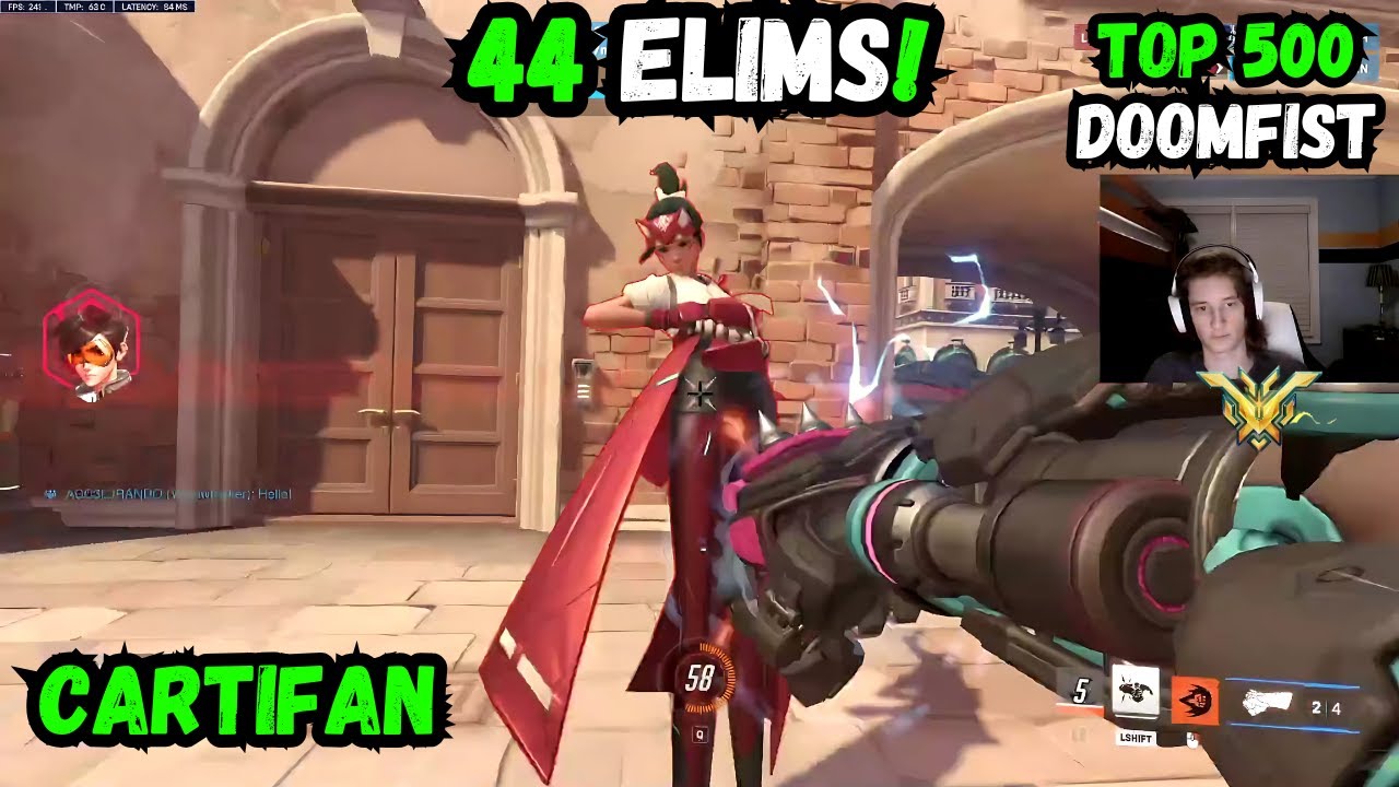 44 ELIMS!🛡️CARTIFAN DOMINATES ON RIALTO🔥 OVERWATCH 2 SEASON 13 TOP 500