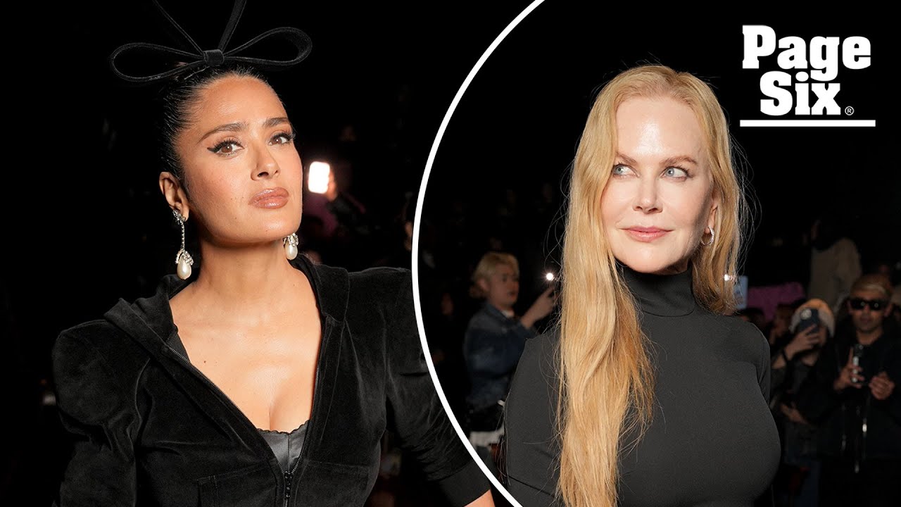 Nicole Kidman seemingly pushes Salma Hayek away during tense moment at Balenciaga fashion show
