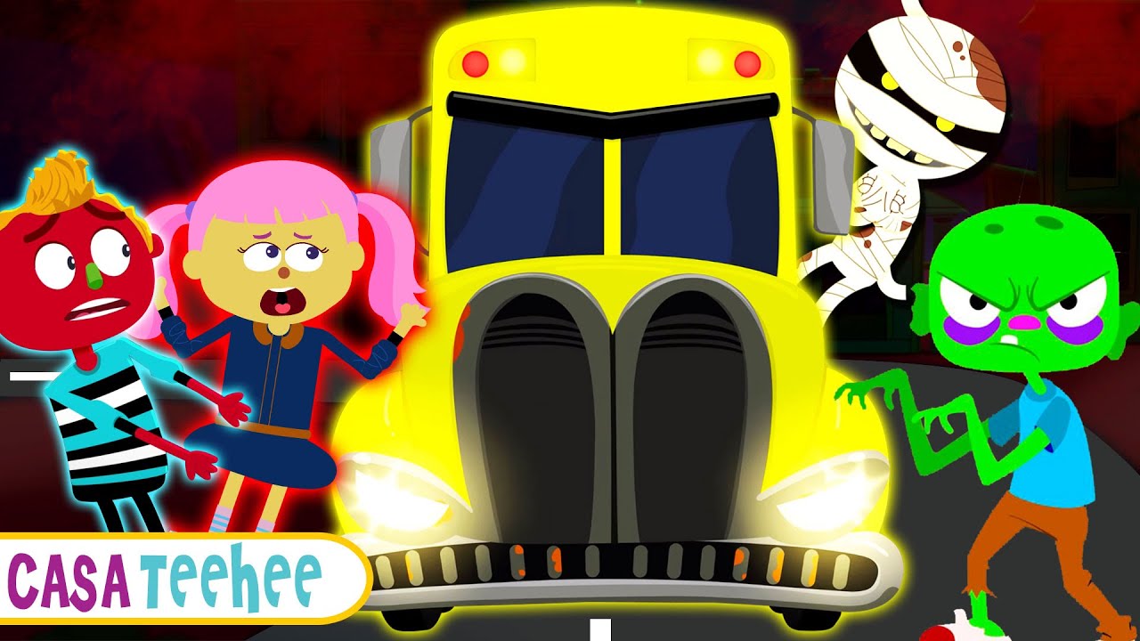 Rodas no ônibus - Wheels on the Bus Halloween | Músicas de Halloween para crianças | Casa Teehee