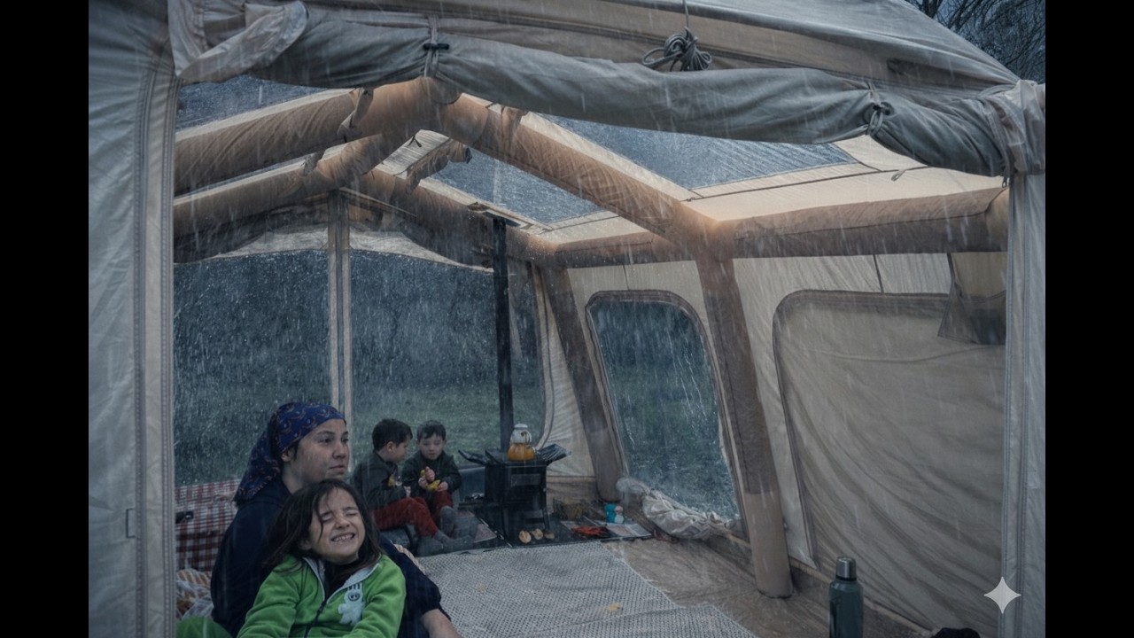 ⛈️ÇOCUKLARLA SAĞANAK YAĞMURDA SICAK SOBALI KAMP