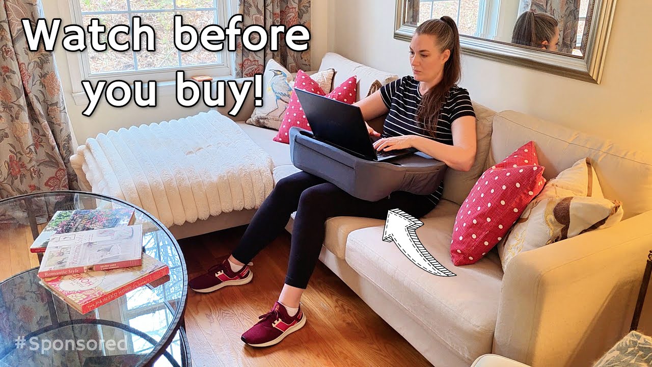 Lap Desk Pillow by TabCouchCaddy, Cushioned Lap Pillow for Reading, Gaming, Laptops & Tablets Demo