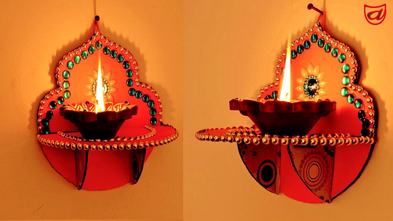 Wall Hanging Diya & Candle Stand | Diwali & Christmas Decoration Ideas by artsNcraft