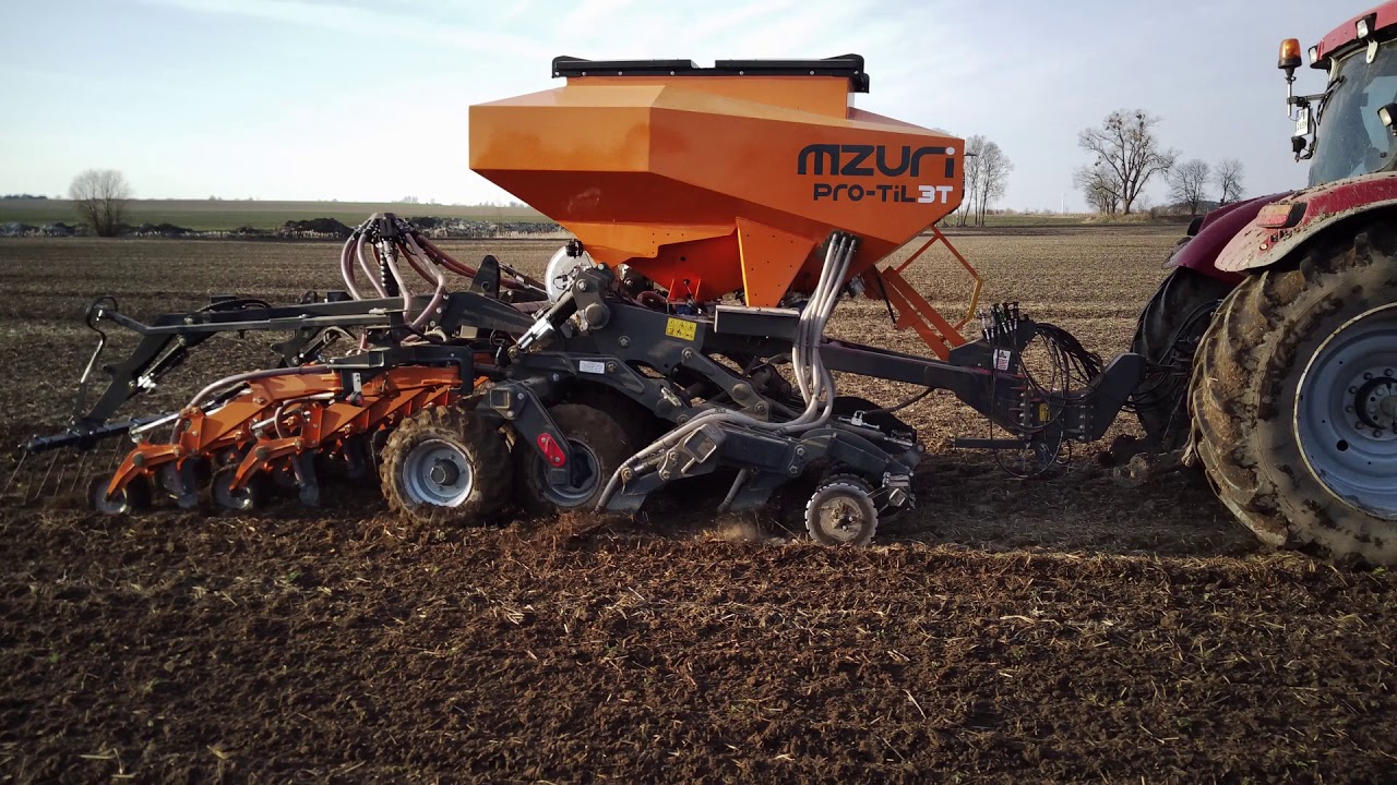 Siew grochu 2021 w Strip-till }{ Mzuri pro-till 3t & Case puma 170 cvx }{