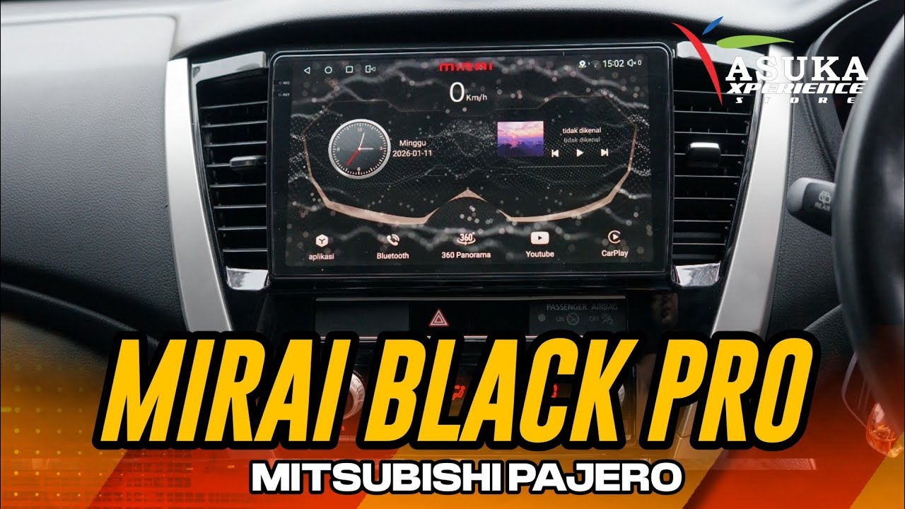 HASIL TERPASANG MIRAI BLACK PRO 8/256 DI MOBIL MITSUBISHI PAJERO 