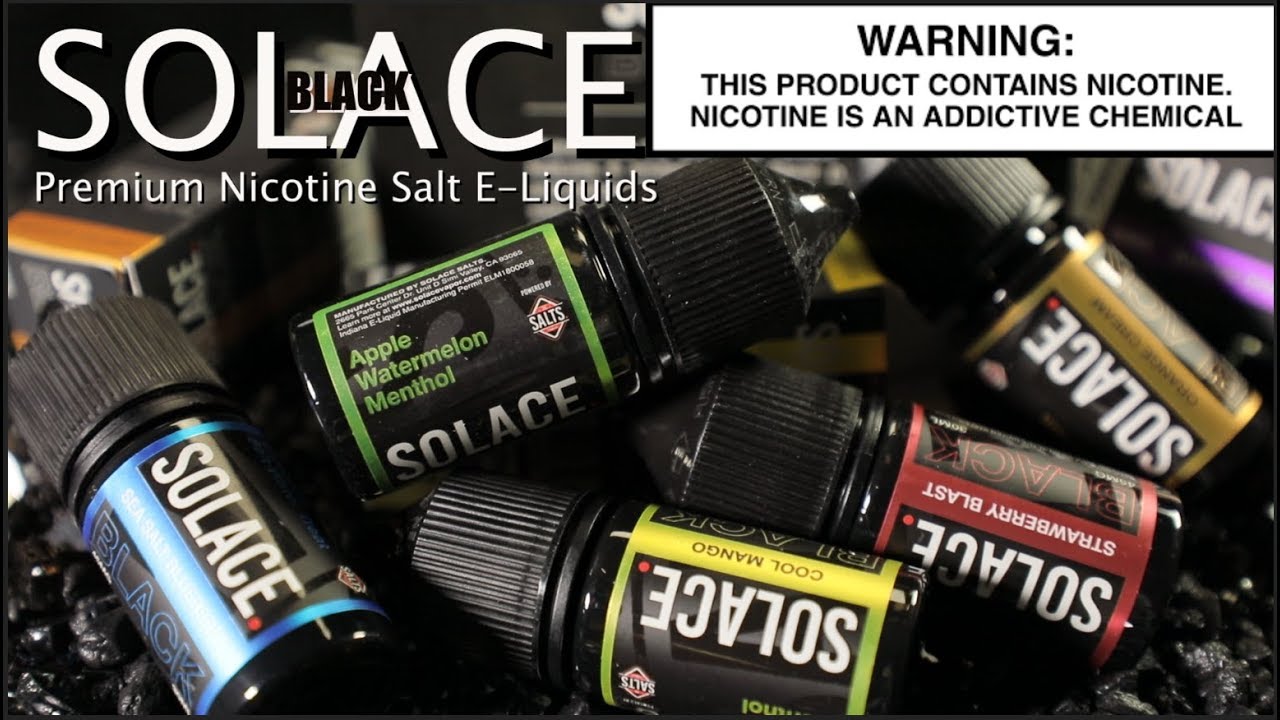 SOLACE BLACK Nicotine Salts E Liquids ~ E-Liquid Review~