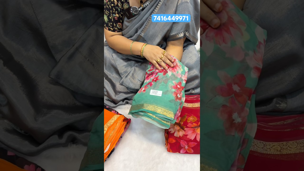 Price:1999/- DM: 7416449971 #ordernow #pureshiffonsarees #saree #latestcollection #santhivlogs