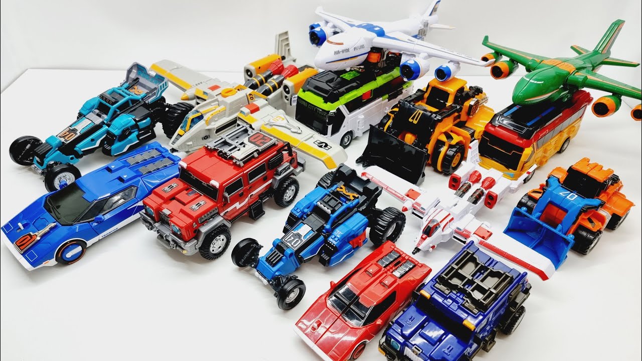 또봇V 우주수호대 타키온 와일드치프 제트썬더 리젠트 빅보스 에어하이드 파워로더 타이탄V 킹포트란 슈퍼카 오프로드 전투기 버기카 버스 여객기 불도저 변신 합체 영상 Tobot V