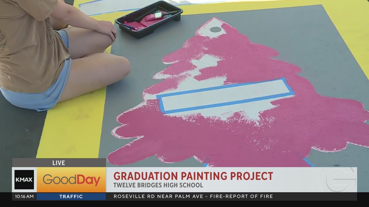 Senior parking spot painting at Twelve Bridges High!