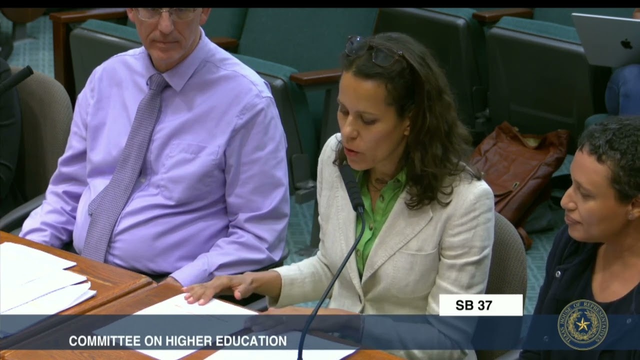 Julia Brookins's Testimony before Texas Committee on Higher Education on SB 37