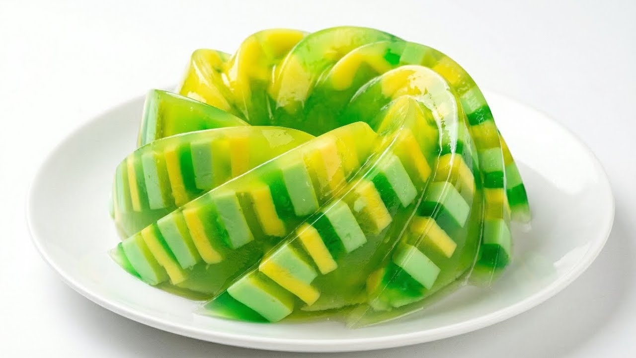 let's make creative jelly cake🥝🍐🍋🟩🍏