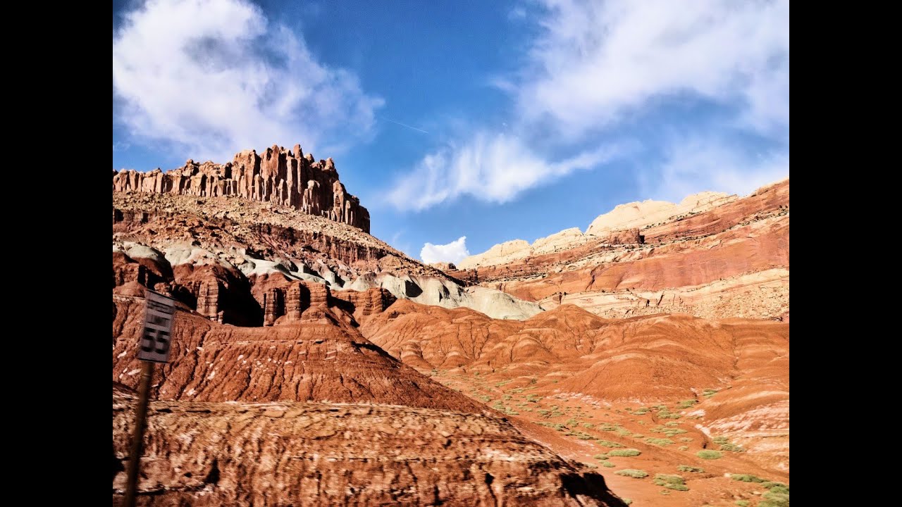 Epic RV ride on scenic road. Capitol Reef, Utah